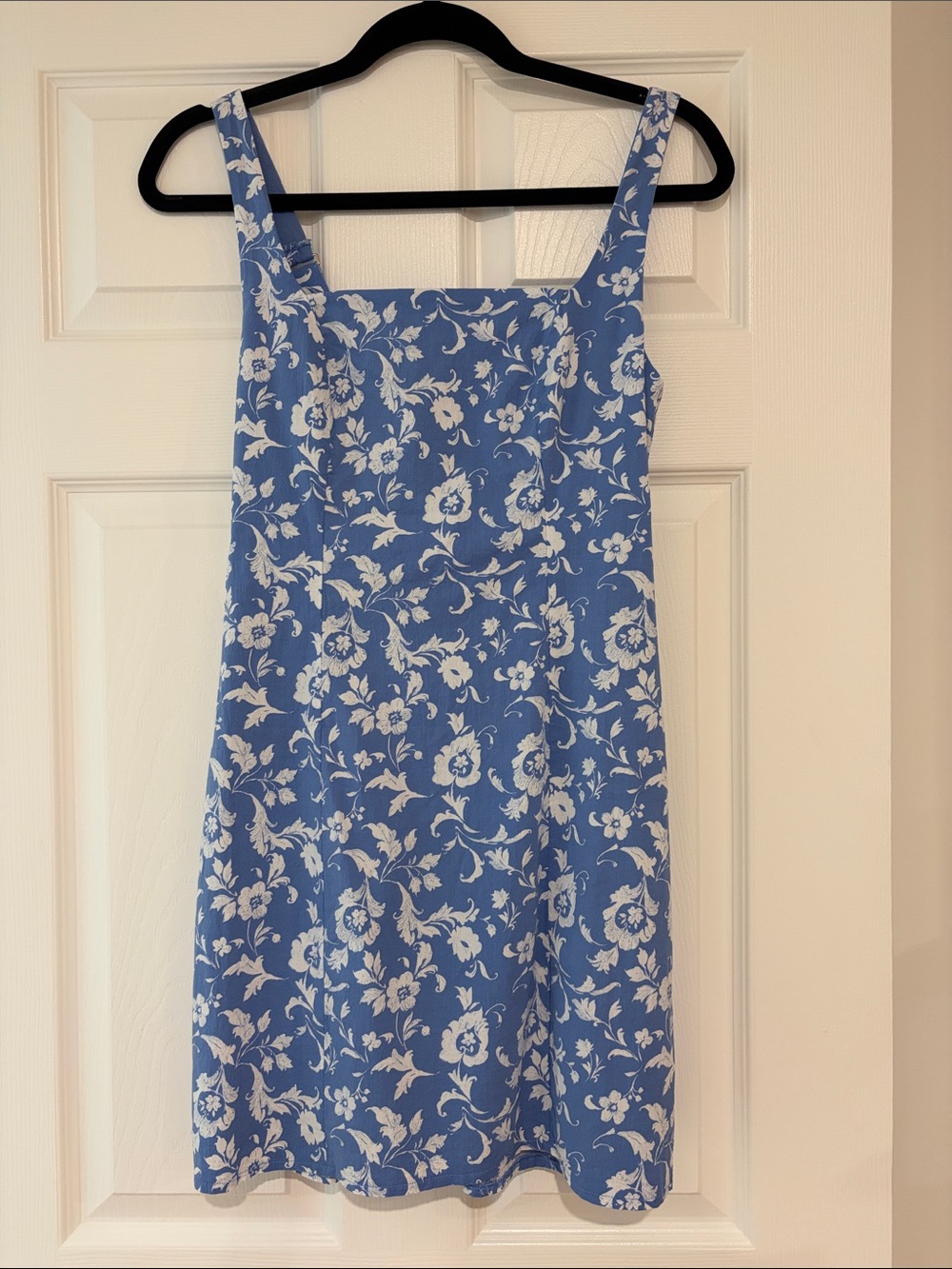 Abercrombie & Fitch Blue Floral Square-Neck Mini Dress